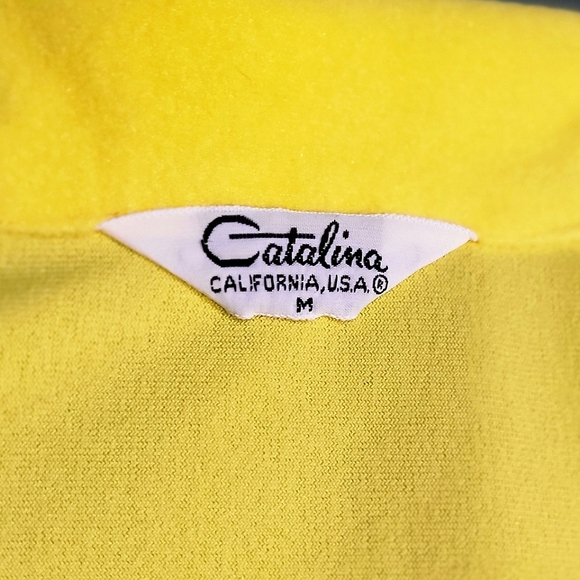 Vintage 70s Hand-embroidered Terrycloth Mini Dress/ Cover-up- Size Medium - Picture 4 of 5